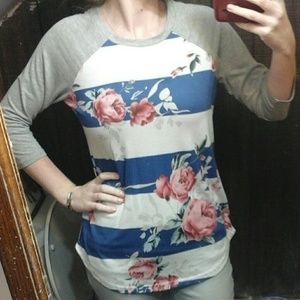 Floral striped shirt